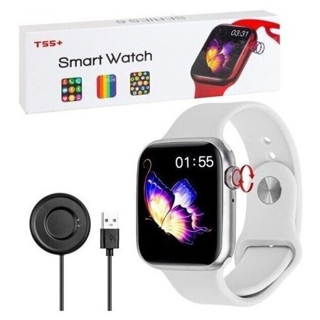 Умные смарт- часы T55+ Smart Watch Series 6 (Белый): характеристики и цены