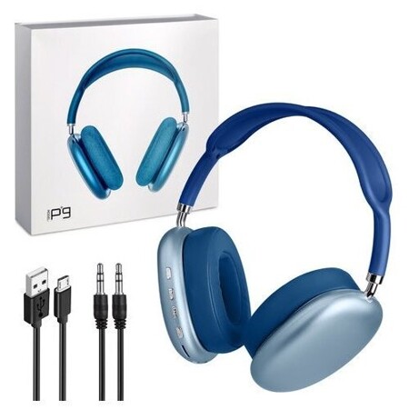 Наушники Bluetooth P9 синие: характеристики и цены