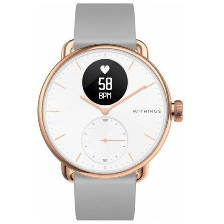 Withings ScanWatch 38mm with silicone band rose gold (550075) розовое золото: характеристики и цены