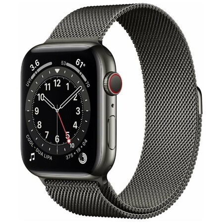 Apple Watch Series 6 GPS + Cellular 44mm Stainless Steel Case with Milanese Loop (Graphite): характеристики и цены