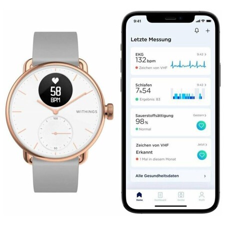 Withings ScanWatch 38mm RoseGold: характеристики и цены