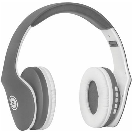 Наушники с микрофоном (гарнитура) DEFENDER FREEMOTION B525, Bluetooth, беспроводные, серые с белым: характеристики и цены