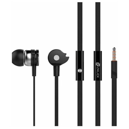 Oklick Наушники с микрофоном Oklick HS-S-210, вкладыши, в ушной раковине, провод 1.2 м, черные: характеристики и цены