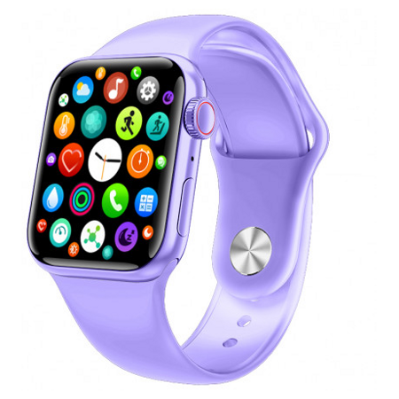 Умные часы, умные часы smart watch, смарт часы с беспроводной зарядкой, сенсорный экран, звонок по Bluetooth, 44 мм, фиолетовый: характеристики и цены
