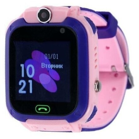 Детские смарт-часы Windigo AM-12, 1.44", 128x128, SIM, 2G, LBS, камера 0.08 Мп,IP67, розовые: характеристики и цены
