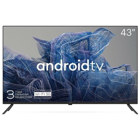 Kivi 43" 43U740NB черный 4K Ultra HD 60Hz DVB-T2 DVB-C WiFi Smart TV: характеристики и цены
