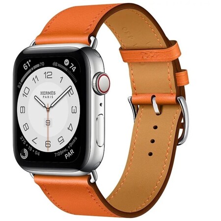 Apple Watch Hermès Series 6 GPS + Cellular 44mm Silver Stainless Steel Case with Single Tour (Orange): характеристики и цены
