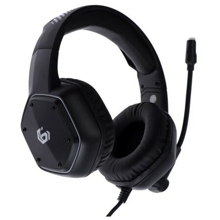 Gembird MHS-GX15, игровые, полноразмерные, микрофон, мембрана 50 мм, 2.2 м, черные: характеристики и цены