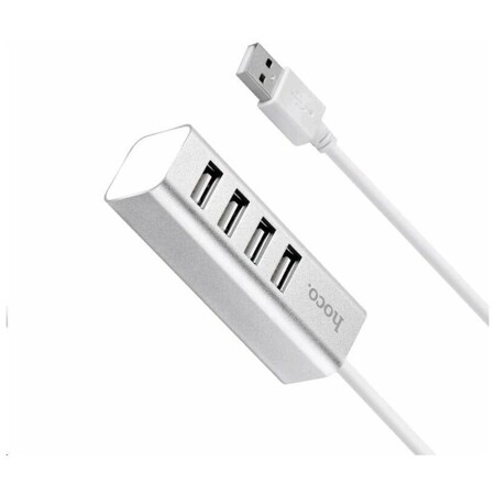 Hoco HB1 USB-хаб 4хUSB Line machine (серебристый): характеристики и цены