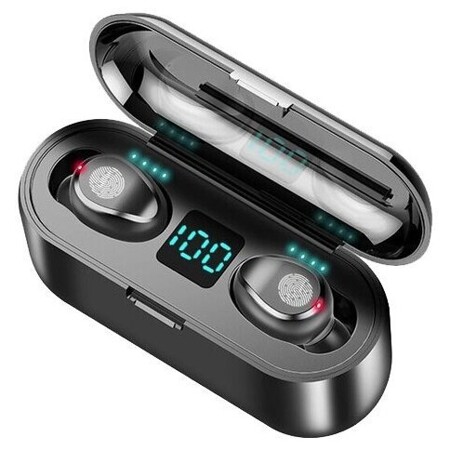 Беспроводные водонепроницаемые сенсорные Bluetooth наушники F9-5.1 TWS для Айфона и Андроида цвет черный: характеристики и цены