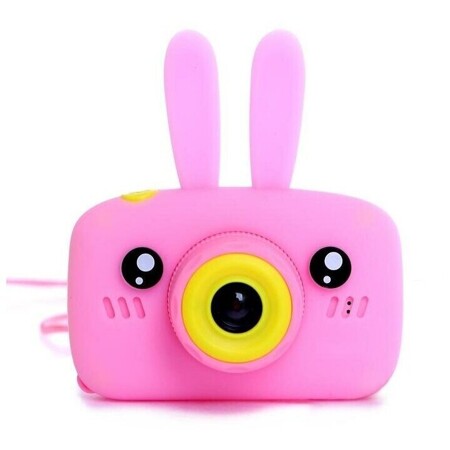 Детский цифровой фотоаппарат Зайчик с играми / Детская фотокамера с ушками / Розовый: характеристики и цены