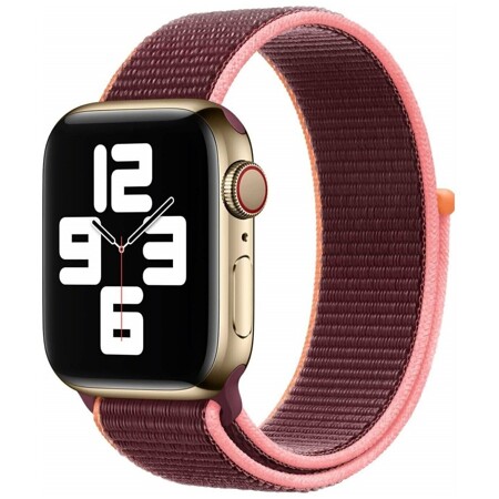Apple Watch SE, 40 мм, корпус из алюминия золотого цвета, спортивный браслет сливового цвета: характеристики и цены