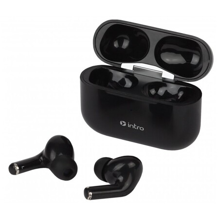 Intro / Bluetooth наушники с микрофоном / Наушники сенсорные, с чехлом, черные: характеристики и цены