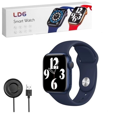 Умные смарт-часы Smart Watch LD6 с 2-мя силиконовыми ремешками (Синий): характеристики и цены