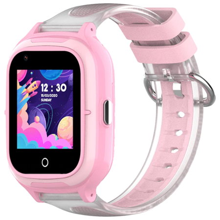 Детские смарт часы KT23 4G с виброзвонком и видеозвонком, розовые: характеристики и цены