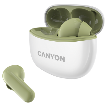 Canyon CNS-TWS5GR беспроводные, вкладыши, с микрофоном, TWS, Bluetooth, зеленый: характеристики и цены