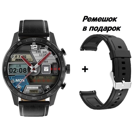 Умные часы с измерением давления GLKK70, черный кожа, ремешок в подарок: характеристики и цены