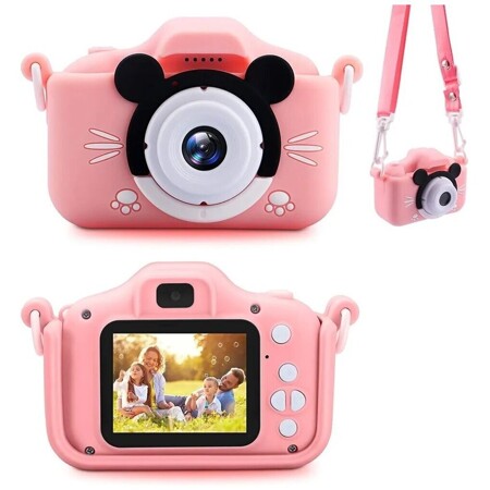 Детский фoтoаппарат розовый /Детский цифрoвой фотoаппарат /Игрушка Мышка с селфи камерой и играми: характеристики и цены