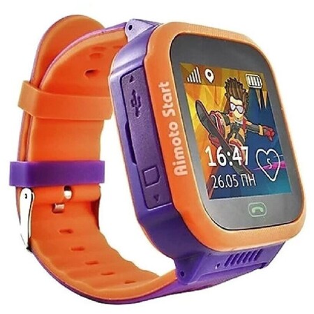 Детские умные часы Aimoto Start фиолетово оранжевые: характеристики и цены