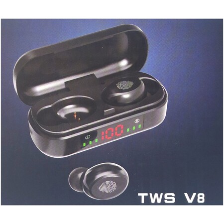 Беспроводные наушники TWS V8 Bluetooth 5.0 TWS CVC8.0 с микрофоном сенсорные (черные): характеристики и цены