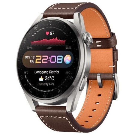 Huawei Watch 3 Pro Galileo-L40E Titan Grey-Brown Leather Strap 55026811: характеристики и цены