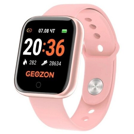 Смарт-часы Geozon Sprinter G-SM11PNK, 1.3"/TFT, уведомления, пульсоксиметр, 150мАч, розовые: характеристики и цены