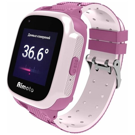 Детские смарт-часы Aimoto Integra 4G, 1.3", GPS, камера, геозоны, звонки, IP65, розовые: характеристики и цены