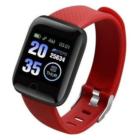 Фитнес- браслет / Умные часы / Смарт- часы / 116 plus / ELVIRTON S16 (красные): характеристики и цены