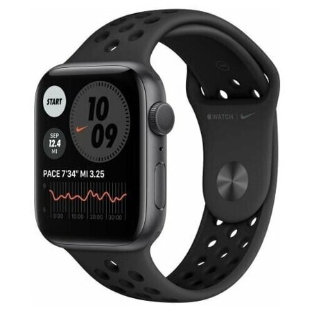 Apple Watch Series 6, 44мм, алюминий, серый космос, спортивный ремешок Nike: характеристики и цены