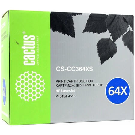 Картридж Cactus CS-CC364XS, черный, 24000 страниц, совместимый для LaserJet P4015dn / P4015n / P4015tn / P4015x / P4515xm / P4515n / P4515tn / P4015x: характеристики и цены