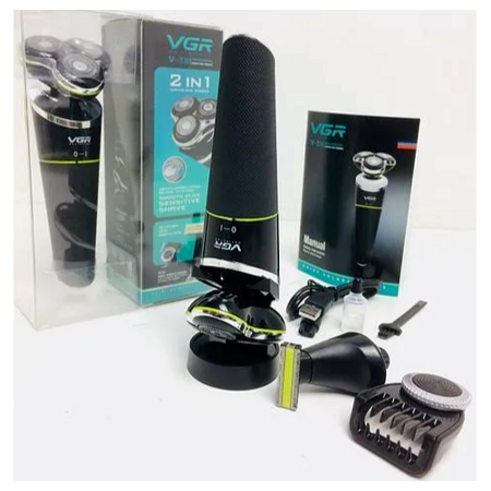 Электробритва V-308/PERFECT FOR SKIN/время работы 60 минут/триммер для бороды и усов/мощность 5 Вт/влажное и сухое бритье/плавающие головки/черный: характеристики и цены