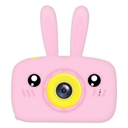 Фотоаппарат Детский "Зайчик" с противоударным силиконовым чехлом с ушками / Розовый: характеристики и цены