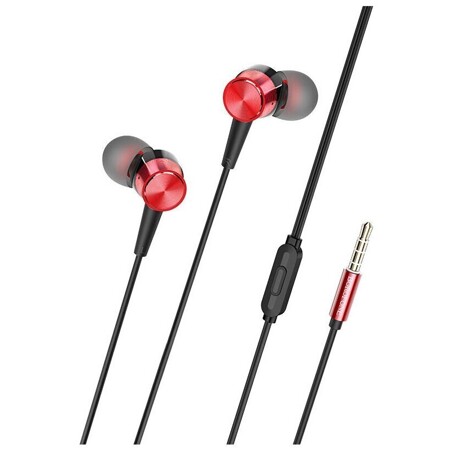 Наушники внутриканальные с микрофоном / Вакуумные наушники вкладыши mini jack 3.5 mm. Длина 1.2 м (Красный): характеристики и цены