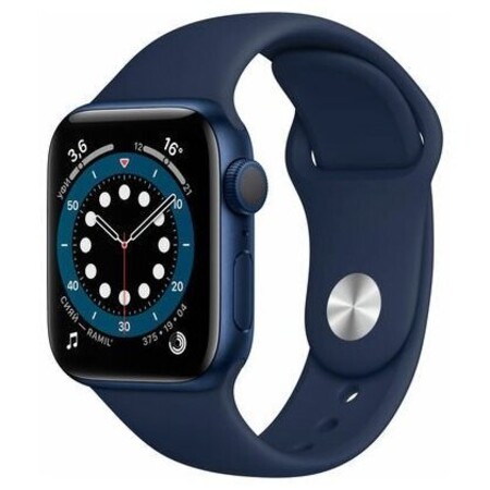 Apple Watch Series 6 GPS 40mm Aluminum Case with Sport Band Blue/Deep Navy (LL): характеристики и цены