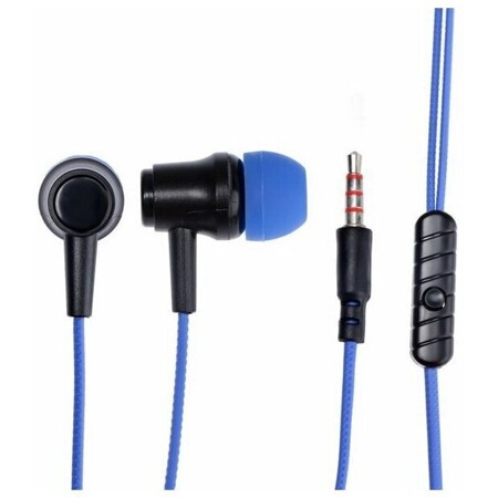 Наушники HF-X61, вакуумные, микрофон, 106 дБ, 16 Ом, 3.5 мм, 1 м, синие: характеристики и цены