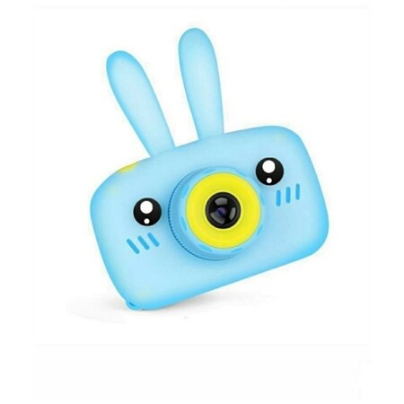 Детский цифровой фотоаппарат Зайчик с играми / Детская фотокамера с ушками / Голубой: характеристики и цены