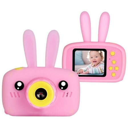 Детский цифровой фотоаппарат "Зайчик", розовый: характеристики и цены