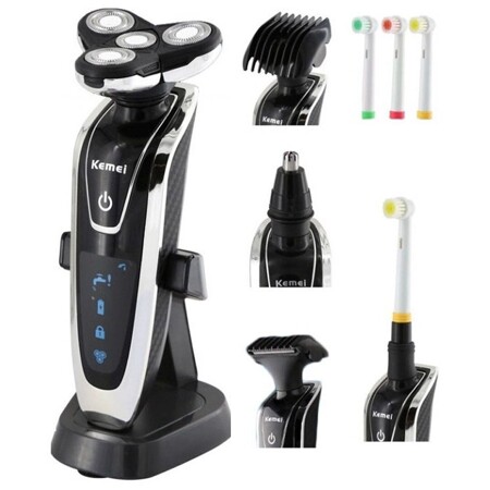 Электробритва 4в1 Kemei / триммер/ машинка для стрижки волос / Электрическая зубная щетка: характеристики и цены