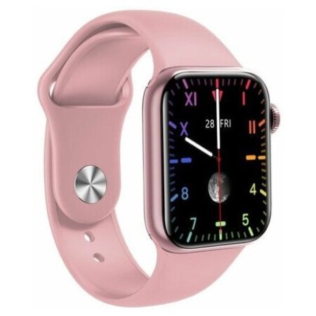 Умные смарт часы M26 PRO Smart Watches PRO6 (IOS/Android) с Full touch экраном , беспроводной зарядкой , приемом-ответом звонков , тонометром, пульсоксиметром, электрокардиографом, шагомером, личным тренером, 44 мм. (Розовый): характеристики и цены
