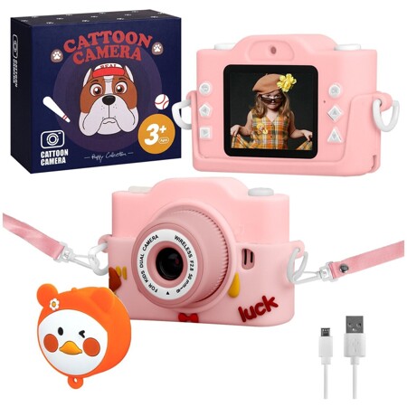 Фотоаппарат детский X16 утка розовый 2 камеры: характеристики и цены