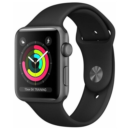 Apple Watch Series 3 38мм Aluminum Case with Sport Band, серый космос/черный: характеристики и цены