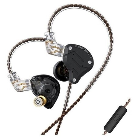 Гибридные наушники KZ ZS10 pro черные с микрофоном: характеристики и цены