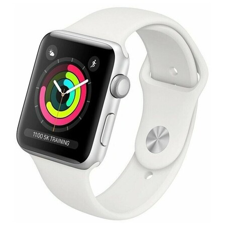 Apple Часы Apple Watch Series 3 38mm Silver Aluminum Case with White Sport Band (Серебристый/Белый): характеристики и цены
