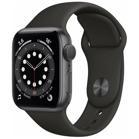 Apple Watch Series 6 GPS 40mm Aluminum Case with Sport Band (Space Gray): характеристики и цены