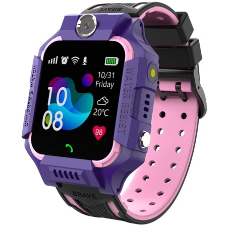 Детские часы Alpha P c SIM-картой / Родительский контроль / Звонки и видеочат / Селфи камера / Фиолетовый: характеристики и цены