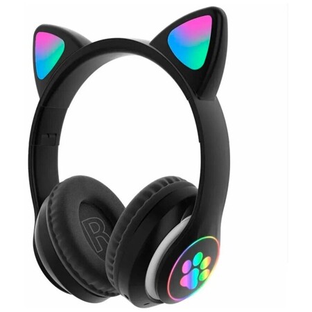 CAT EAR Беспроводные наушники Bluetooth со светящимися кошачьими ушами STN-28, черные: характеристики и цены