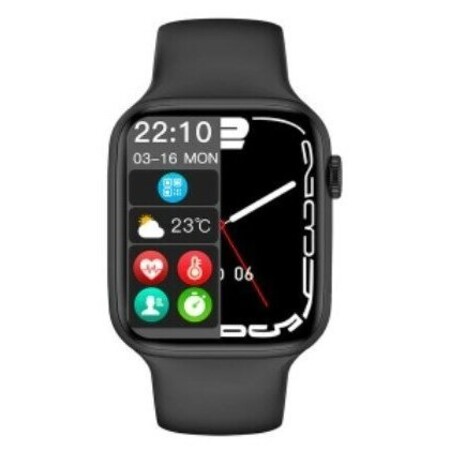 DT 7+, Smart watch 45мм / Звонки, мессенджеры, социальные сети, GPS, беспроводная зарядка, динамик, микрофон / черный: характеристики и цены
