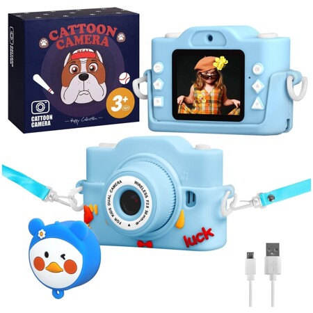 Фотоаппарат детский X16 утка синий 2 камеры: характеристики и цены