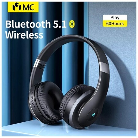 MC BH618 Bluetooth 5.1 Наушники Беспроводная гарнитура Над ухом Складные стереонаушники с 60 часами прослушивания черный: характеристики и цены