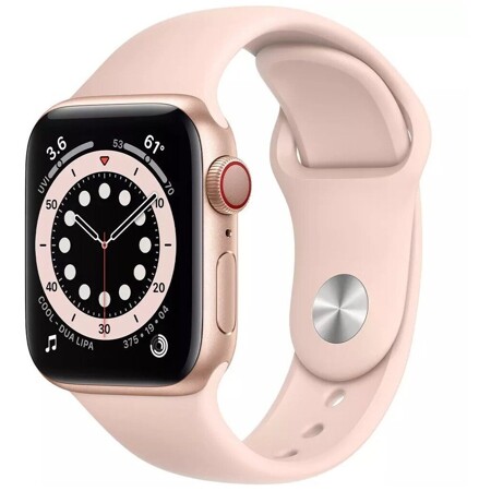 Apple Watch Series 6 GPS + Cellular 40мм Gold Aluminum, Pink Sand Sport Band M02P3: характеристики и цены
